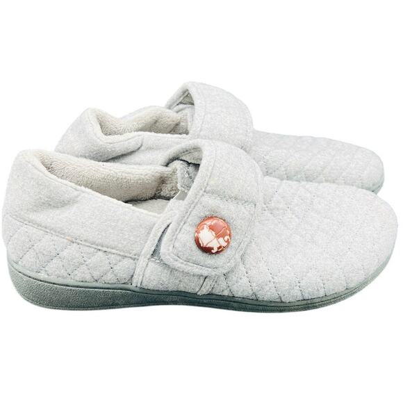 🩶 Vionic Jackie Women’s Slippers Gray Quilted Orthotic House Shoes – Size 9 - Picture 1 of 7